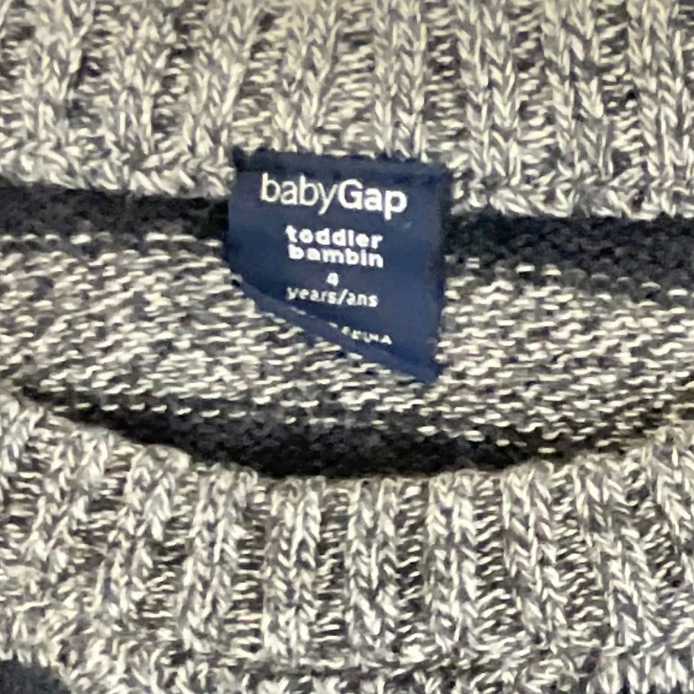 Gap Grey and Navy Striped Sweater Size 4 Years